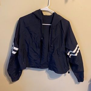 Cropped Navy Blue Rain Jacket